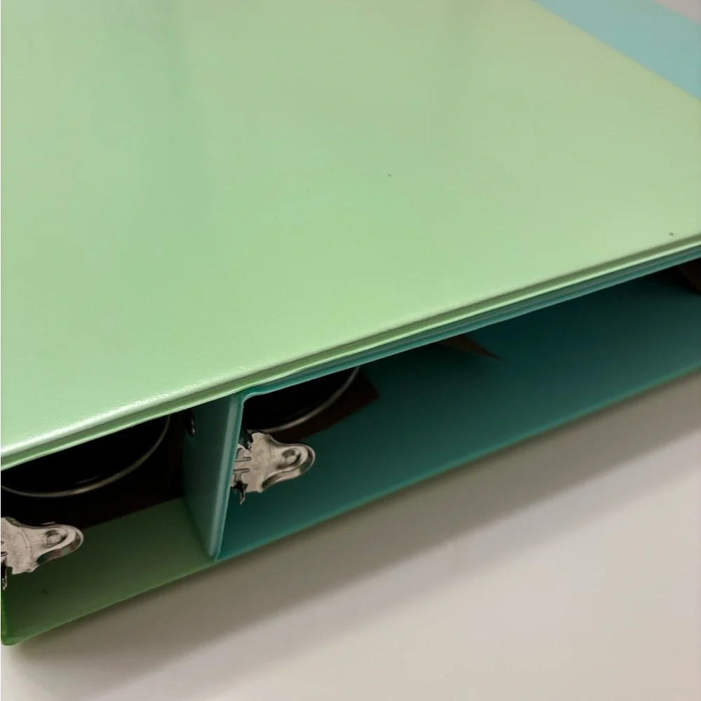 New 3 Set 2 Inch 3 Ring Binders Pastel Colors Blue Green